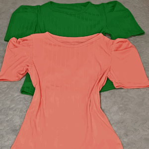 Blusa Canelada Manga Bufante
